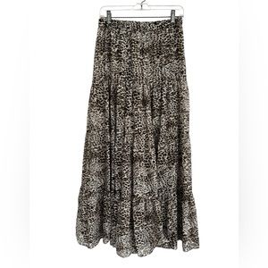 Beautiful Blu Moon Maxi Circle Skirt in Leopard Print